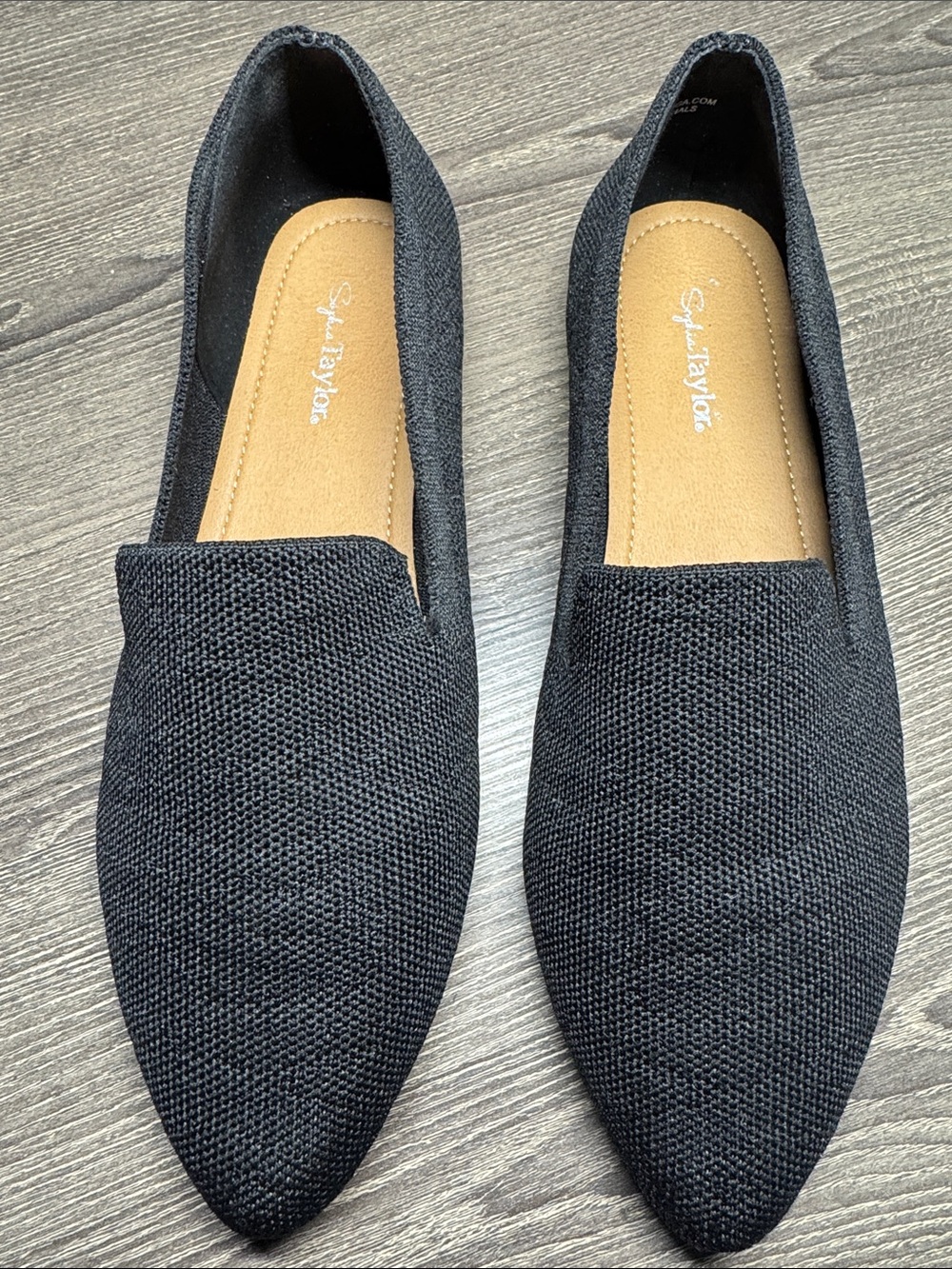 Seychelles Black Pointed Knit Slip-Ons